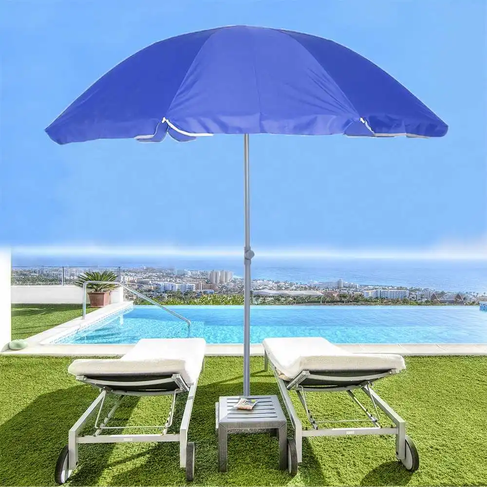 Уличный пляжный зонт 1 8 м регулируемые стальные стойки с круглой затеняющей