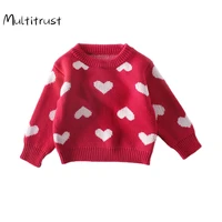 fall winter children soft warm heart print sweaters baby girls clothes knitted pullover jumpers outfits sweater 0 24m new 2020