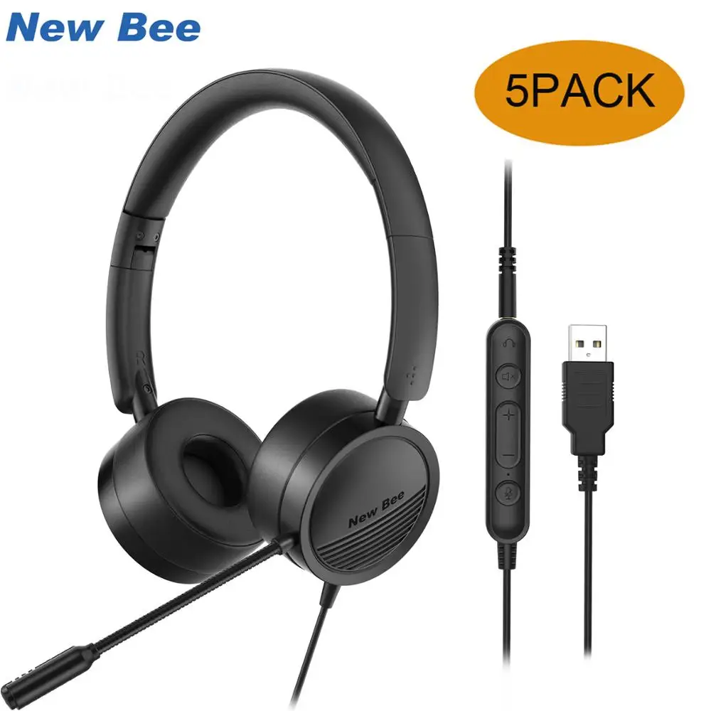 Новая гарнитура Bee с USB оптовая продажа 5 шт. H360 ПК 3 мм деловые наушники микрофоном