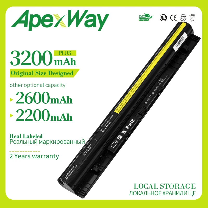 Аккумулятор Apexway L12L4E01 для ноутбука LENOVO G400S G405S G410S G500S G505S G510S S410P S510P Z710 L12S4A02 L12M4E01