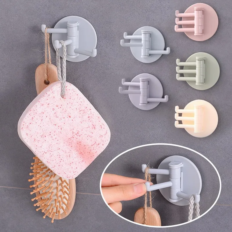 

3PCS Seamless Adhesive Hook Towel Hooks Holder Strong Bearing Stick Wall Coat Rack Modern Accessory Bathrooms Kitchen Supplies