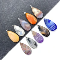 water drop shaped natural stone pendant 15x34mm agate pendant a necklace pendant for diy handmade fashion jewelry accessories