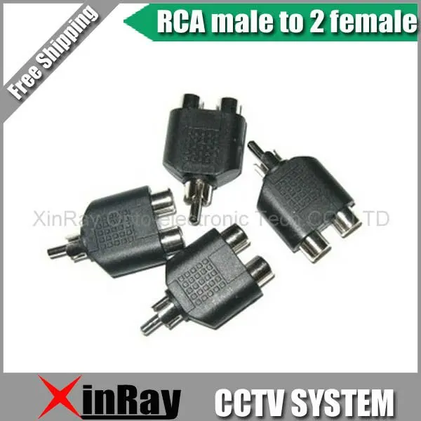 

Free Shipping High Quaility 10pcs/lot New RCA 1 Male to 2 Female AV Audio Splitter Adapter ,CCTV Accessories ,Wholesale XR-AC8