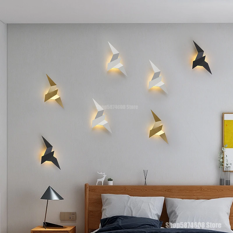 Современная металлическая настенная лампа в виде птицы настенные светильники