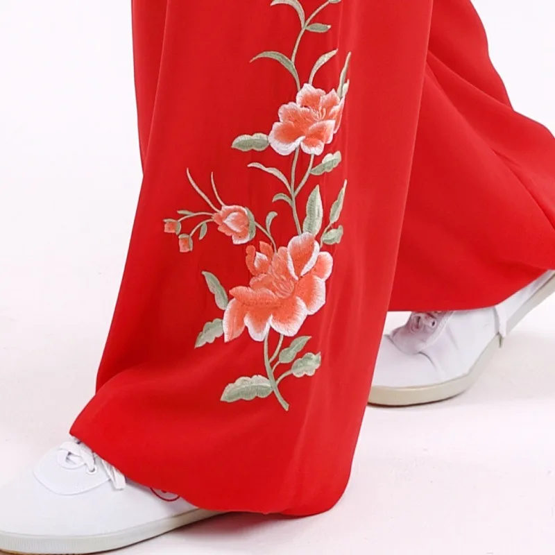 

Martial Arts Clothing Wushu Suits High Quality Embroidery Flower Taiji Kung Fu Uniforms Tai Chi Suit