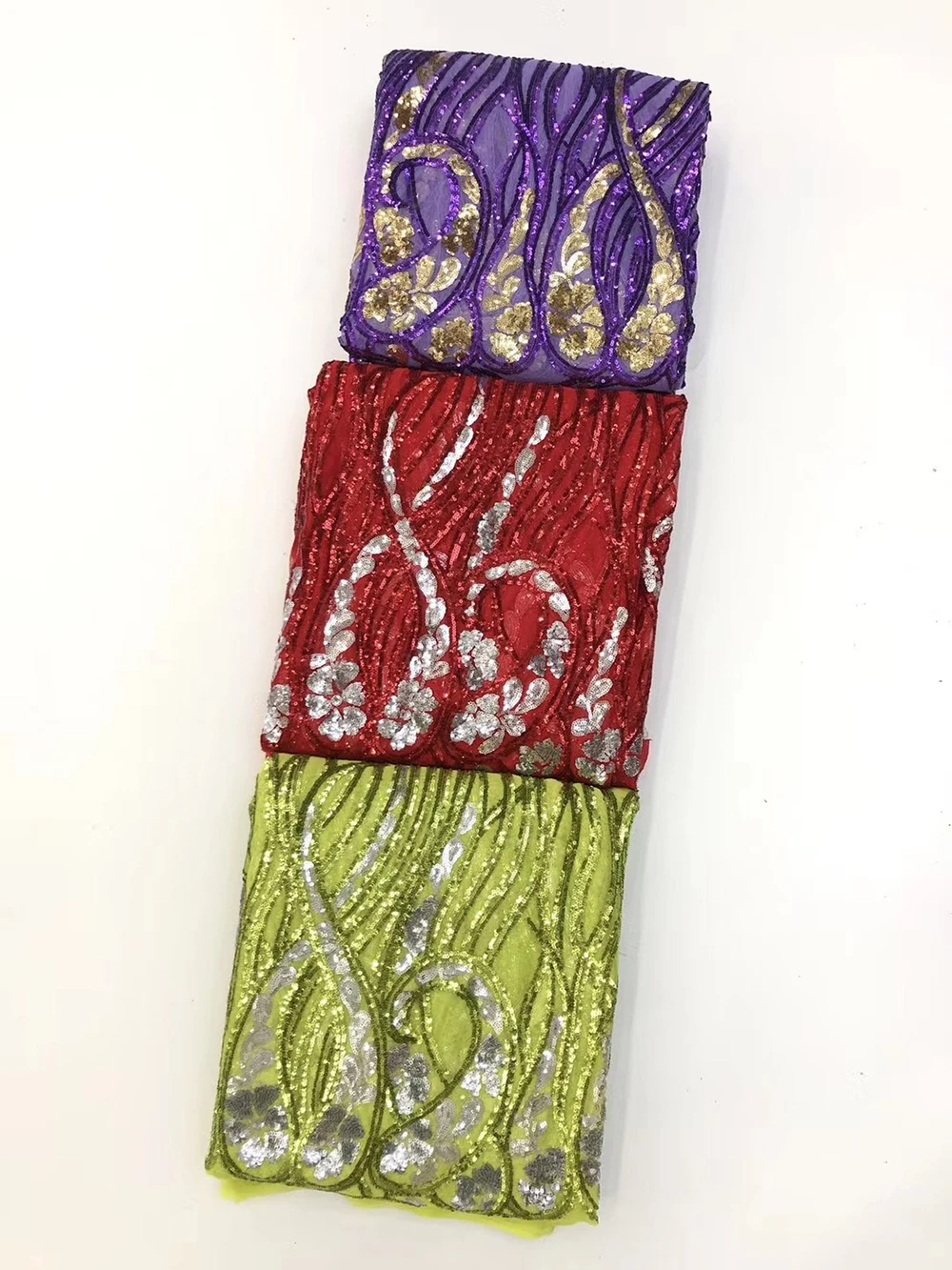 

Anna red embroidery african sequins lace fabric 2020 high quality french net laces nigerian tulle fabrics 5 yards/pcs for sewing