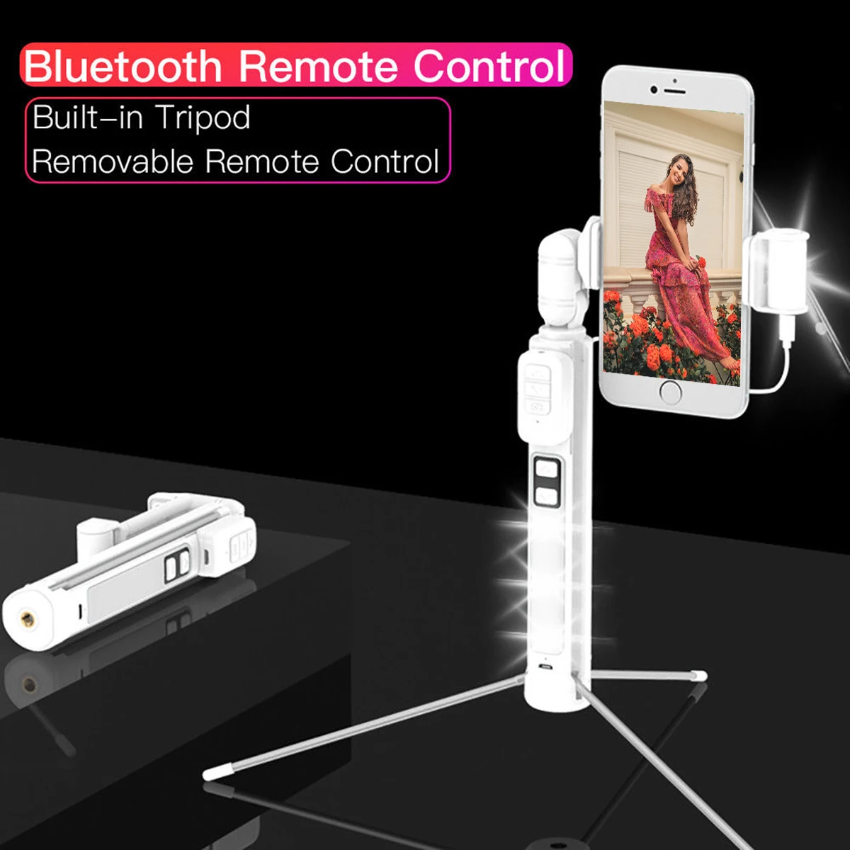 

Wireless Remote Control Selfie Stick Extendable Selfie Tripod Monopod For 3.5-6inch Mobile Phone ABS + PC + Aluminum Alloy