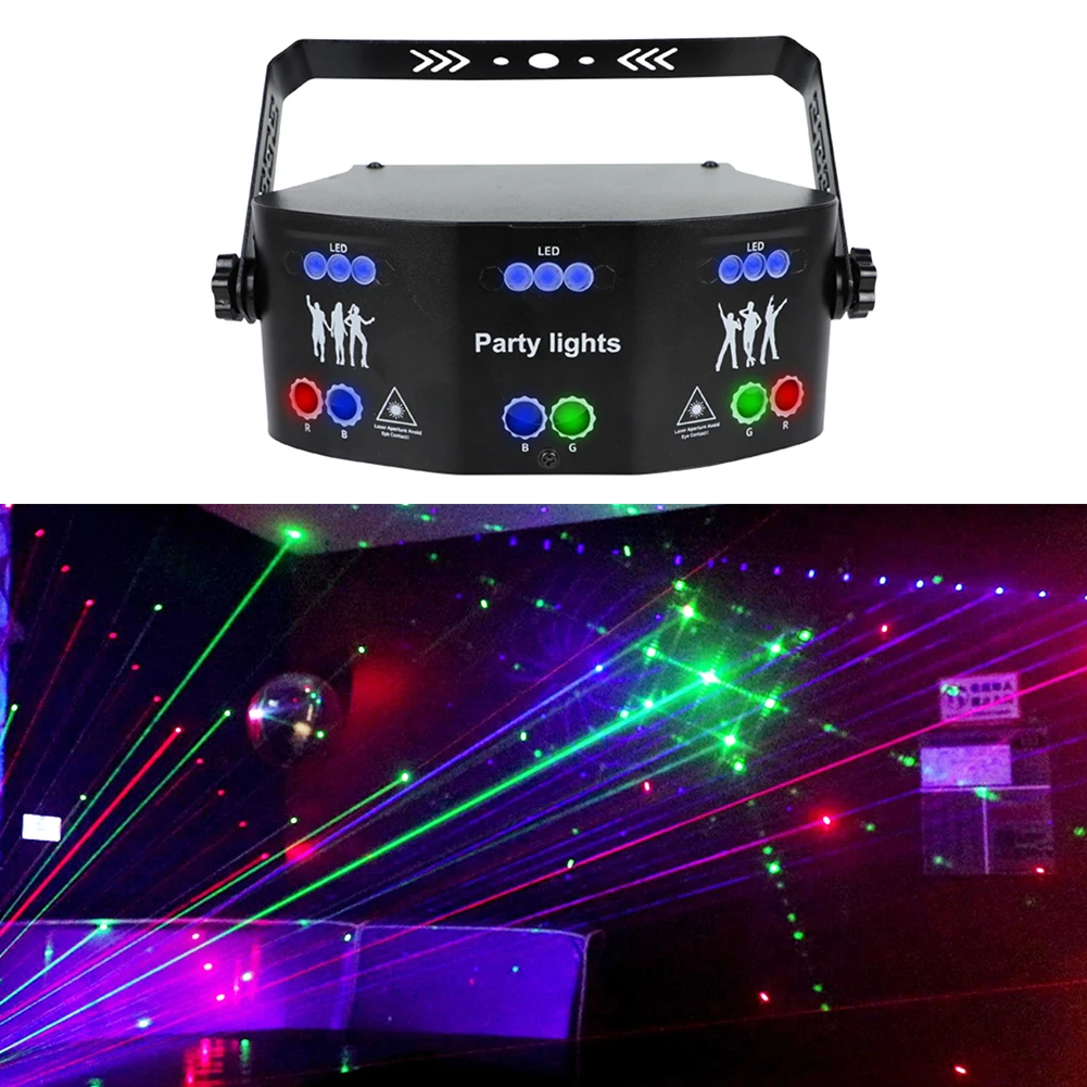 

Disco Lights RGB LED Laser Stage Beam Lights Sound Activated DJ Party Lights With Strobe Flash Effect Usb Power Projector Lamp