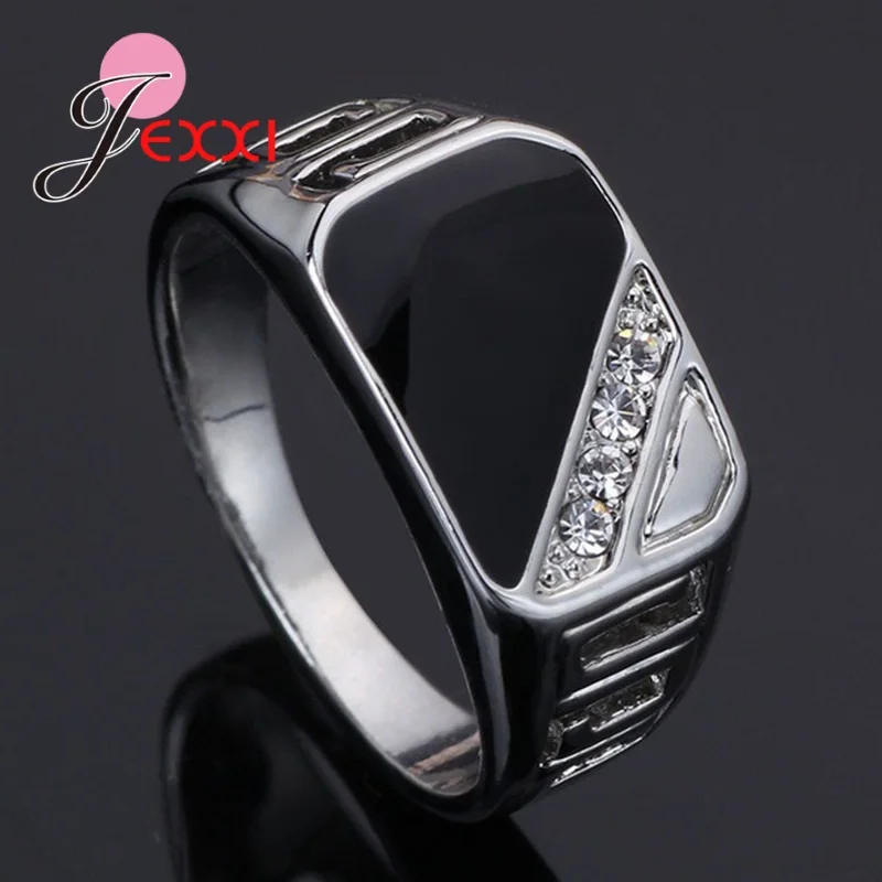 

High Quality 925 Sterling Silver Fashion Geometric Finger Rings Women Girls Lovely Wedding Engagement Statement Ring