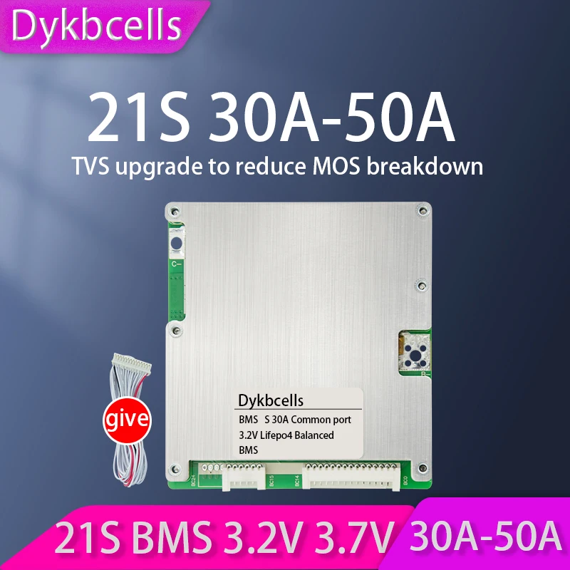 

Dykbcells BMS 3S~ 21S Li-ion / Lifepo4 Lithium Battery Protection Board balance 30A 40A 50A 4S 7S 8S 10S 14S 16S 20S 12V 24V 36V