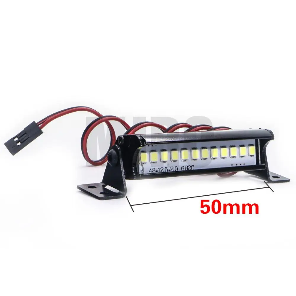 1pcs Rc 12 Led Light Bar Metal Roof Lamp For Traxxas Axial Scx10 Rgt Cc01 Rc4wd D90 90046 90047 Rc Crawlers,50mm/1.97 Inch images - 6