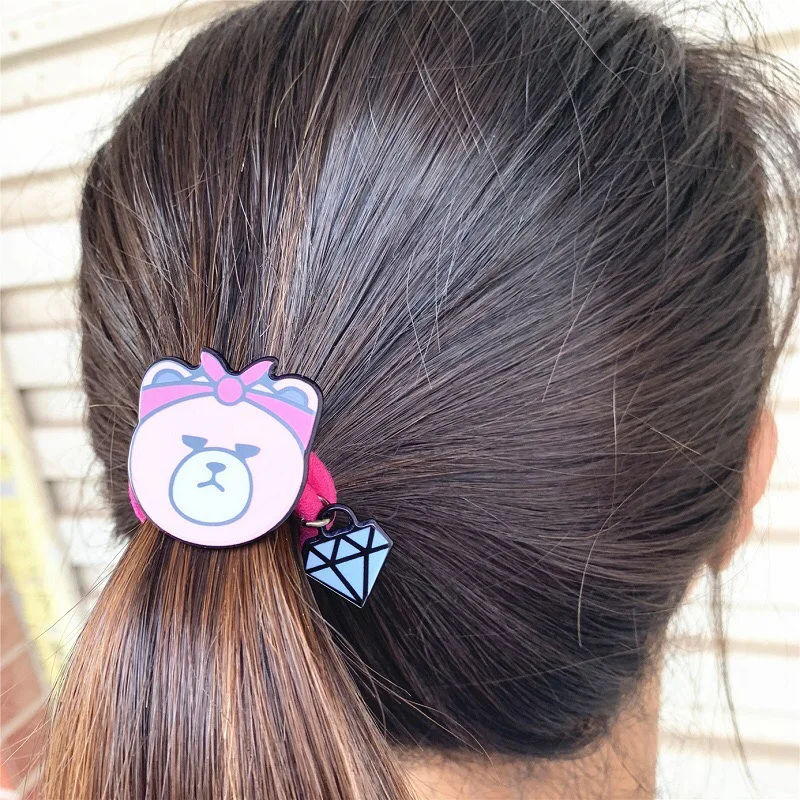 

Pink funny bear hair rope, set of two