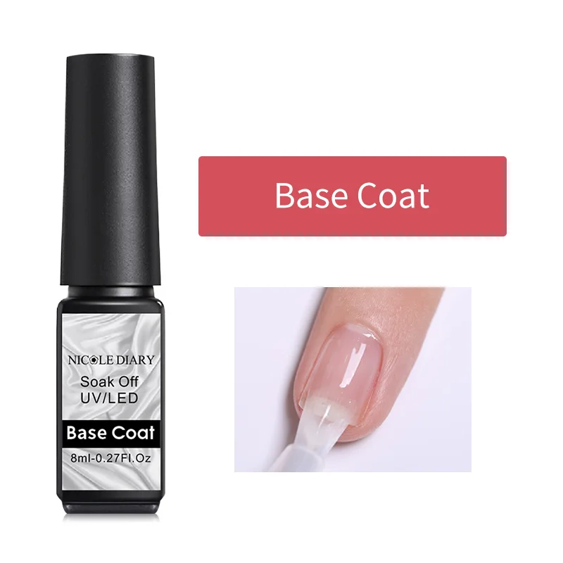 Base Coat NICOLE DIARY 8 мл голографический кошачий глаз гель Магнитный УФ-гель для ногтей лак магнит УФ светодиодный гель-лампа маникюрный лак Искусство DIY - Цвет: Base Coat