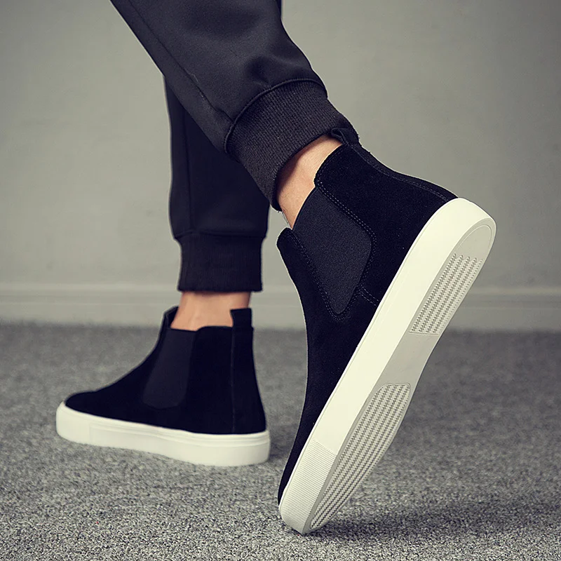 Ботинки Челси мужские из натуральной кожи брендовые Роскошные Модные ботильоны