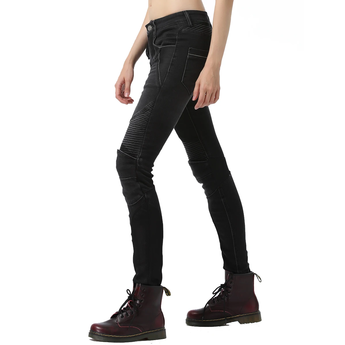 Женские мотоциклетные джинсы для езды с бронированный CE вставками сетчатые