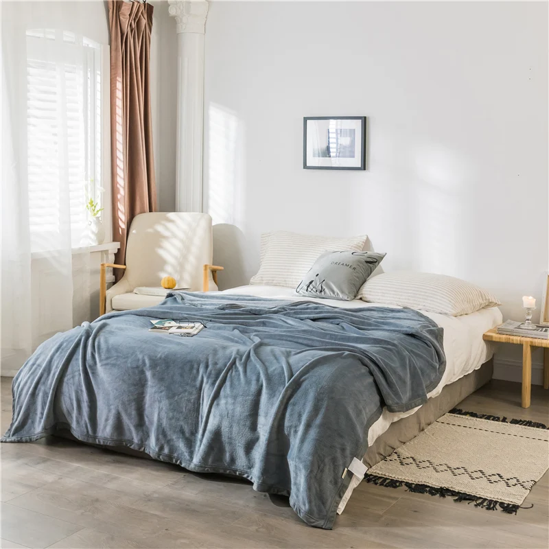 Однотонного серого одеяла близнец полный королева король модные покрывала