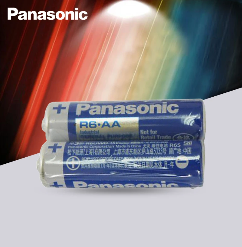 2 шт. Panasonic R6 1 5 V AA Батарея щелочные батарейки не применяется ртуть сухие для