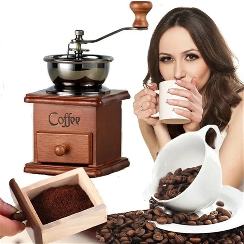 

Новая мини кофемолка классическая деревянная кофемолка 50 г-60 г кофемолка для зерен