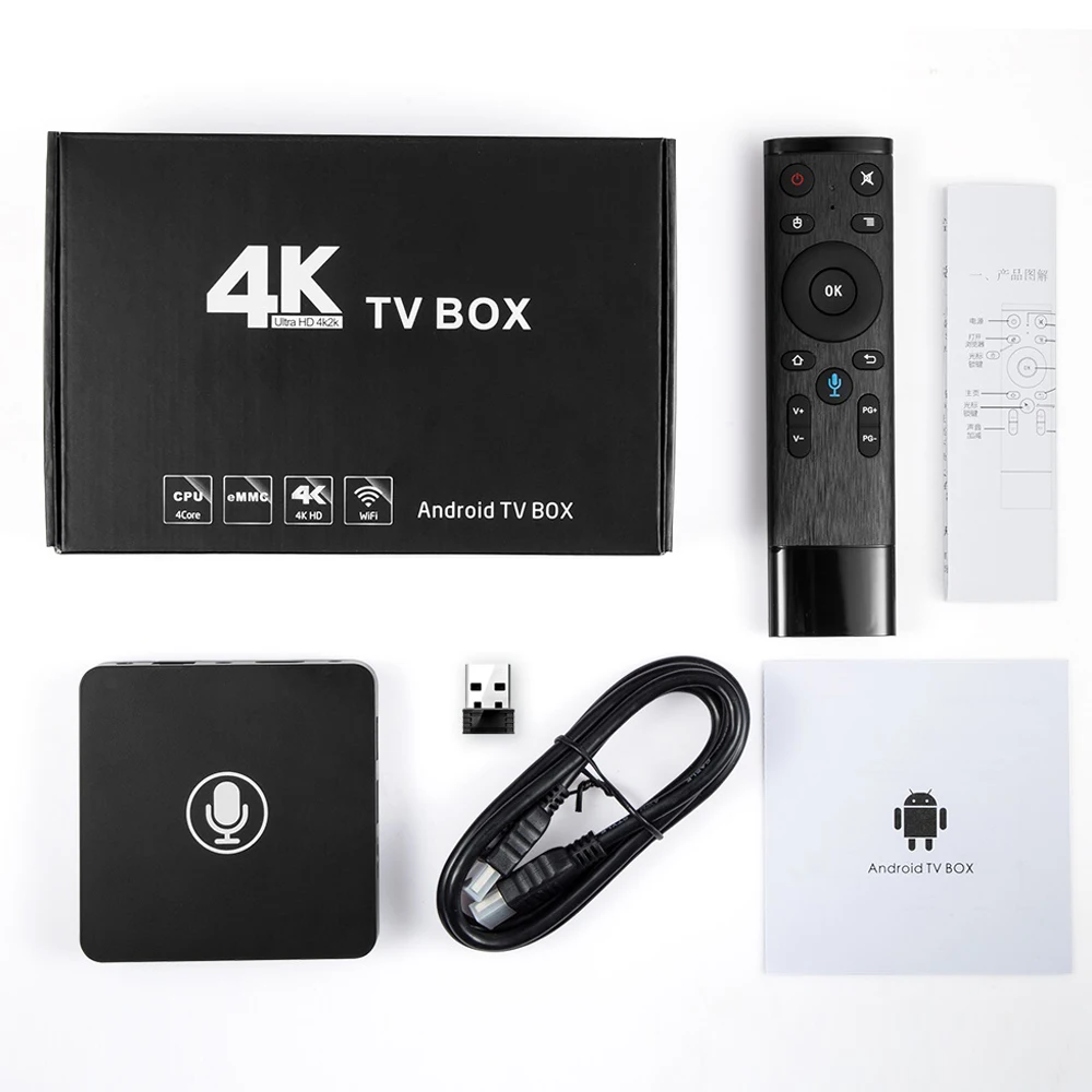 Google Android tv Box A95X Pro 2G 16G Smart tv Box четырехъядерный Amlogic S905W Android 7,1 tv Box Голосовое управление WiFi медиаплеер