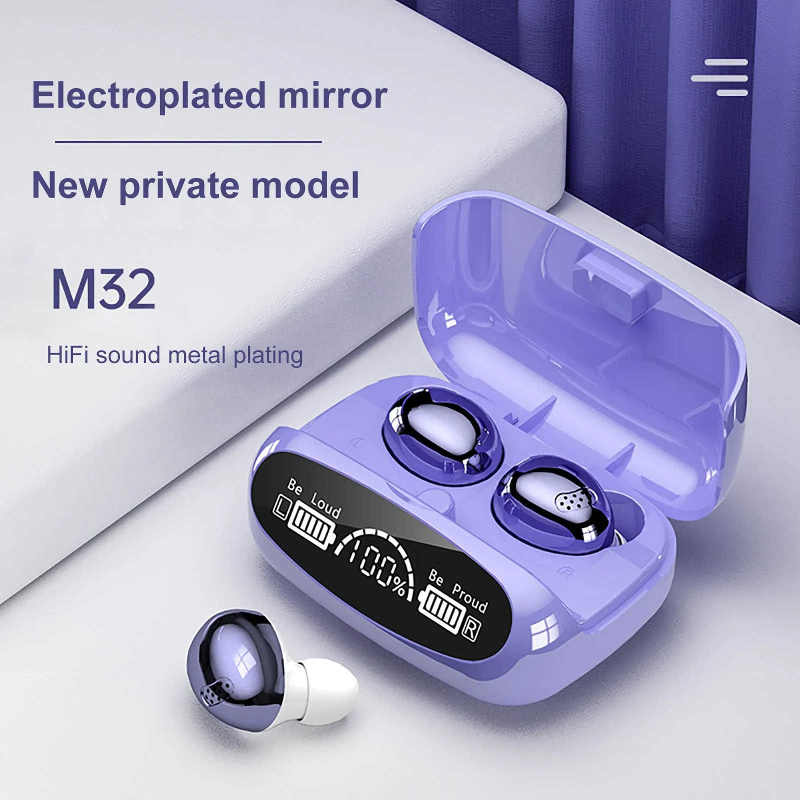 

Беспроводная Bluetooth-гарнитура M32, водонепроницаемая Ipx8 Беспроводная Bluetooth-гарнитура с сенсорным управлением и микрофоном