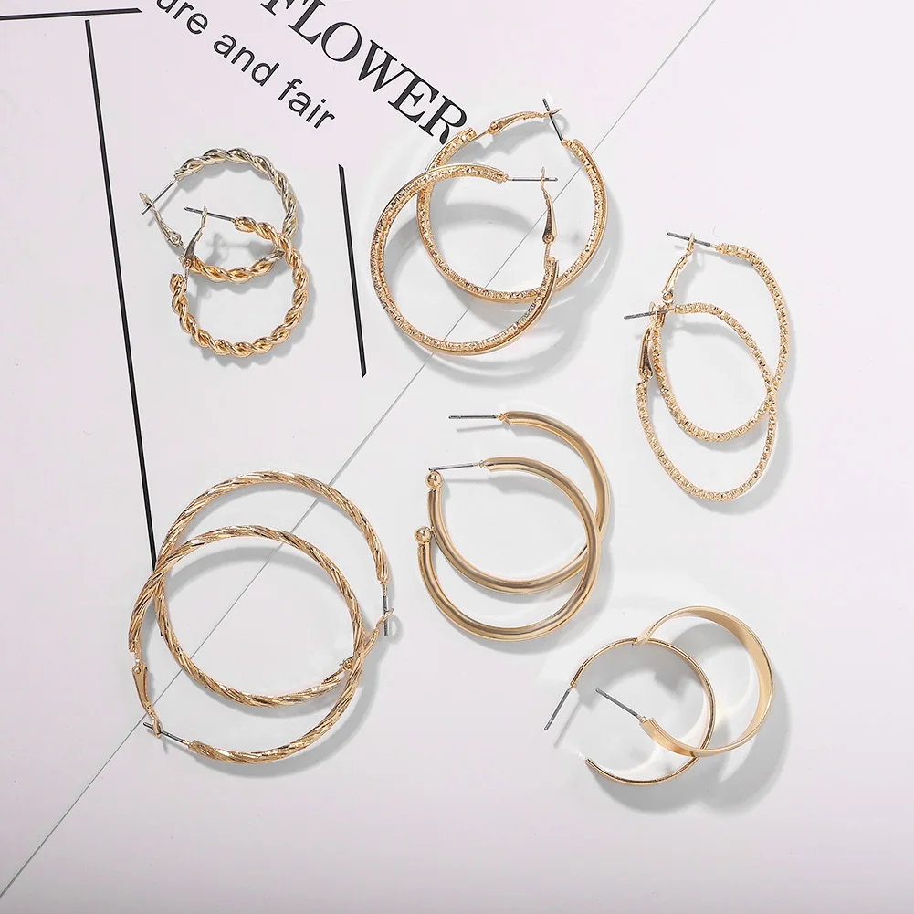 Женские серьги с фианитом BA большие золотистые/Серебристые разных стилей