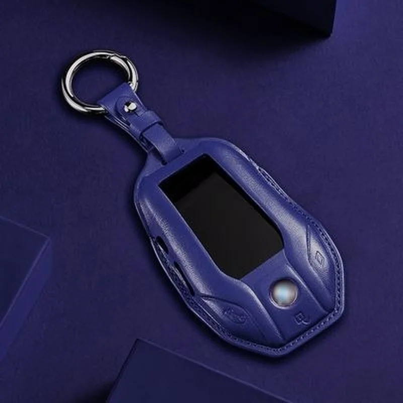 

High-Quality Composite Cowhide Car Key Case Cover Key Chain Key Bag Shell Protector for BMW 530i 730 X3 X4 X5 GT Ms Accessories