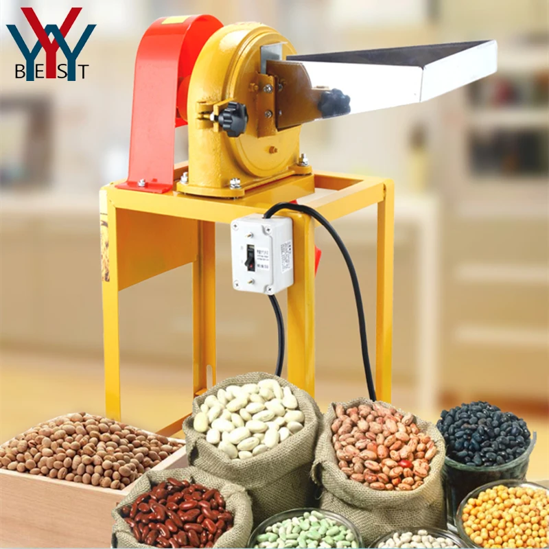 220V Multifunction Electric Grain Flour Mill Machine Jaw Crusher Shredder Pulverizer Grinder for Herb corn rice wheat coffee | Бытовая
