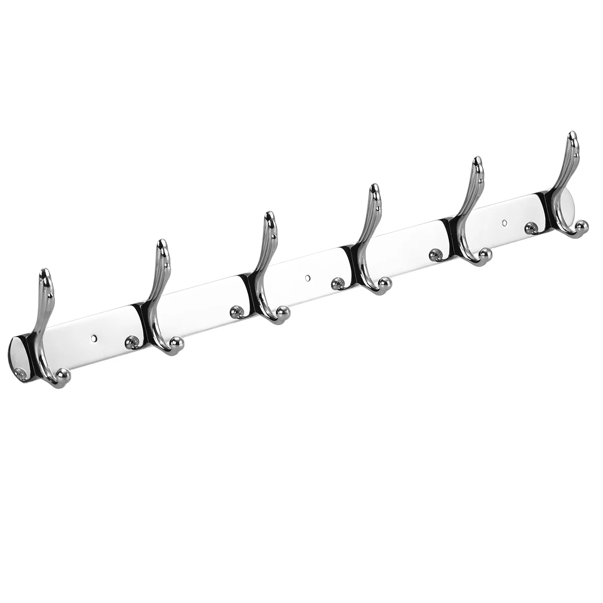 

Wall Mounted Stainless Steel Hook Hanger Rack 6 Hooks for Towel Hat Clothes Coat (Silver) #h20