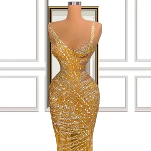 Блестящее желтое официальное платье с иллюзией, сексуальное платье, свадебное платье, 2021