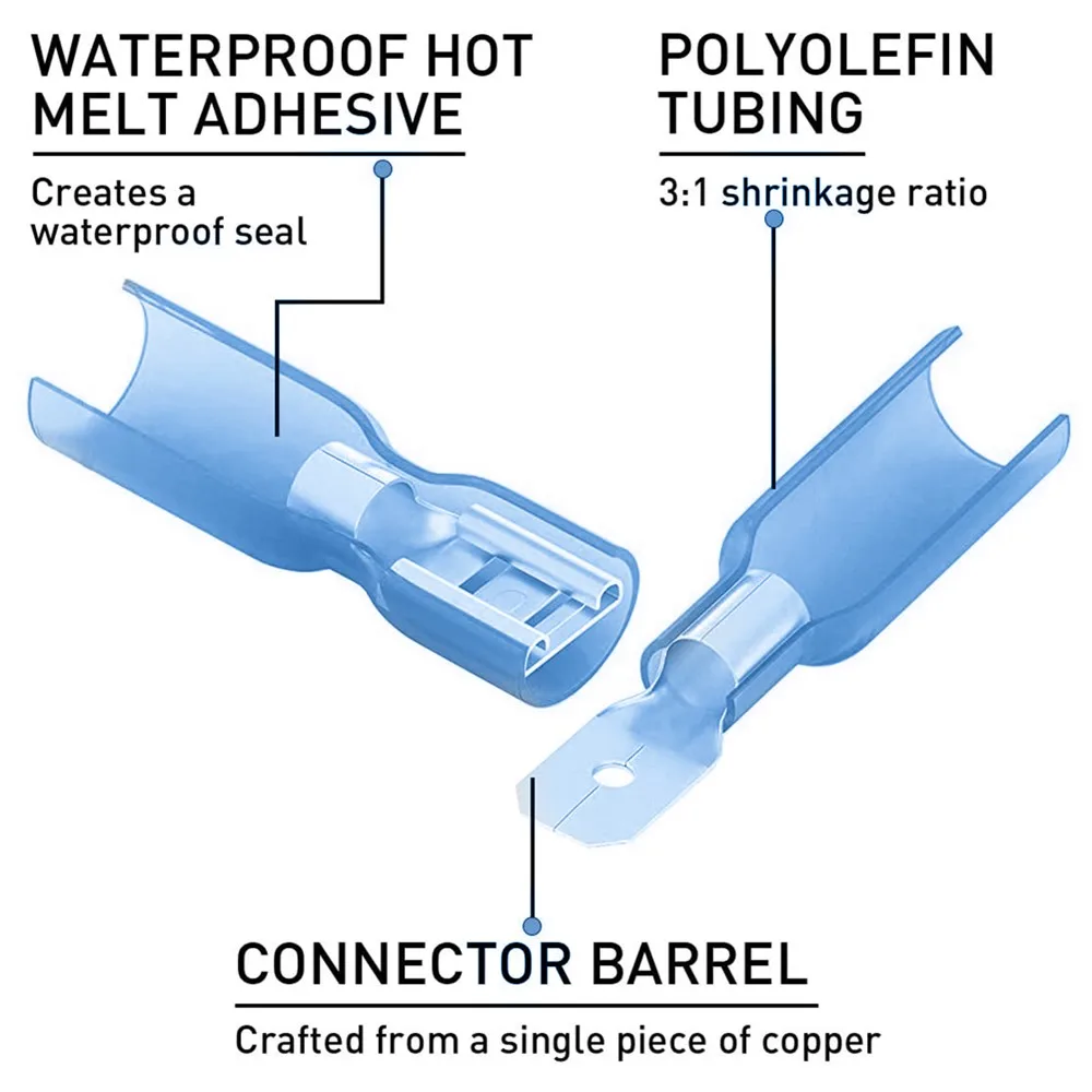 300 шт. Термоусадочные соединители электрические клеммы гнездовые разъемы