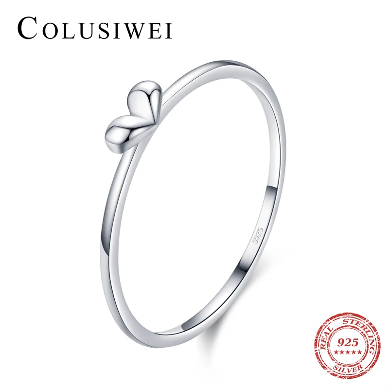 Кольцо женское из серебра 925 пробы с сердечком | Украшения и аксессуары