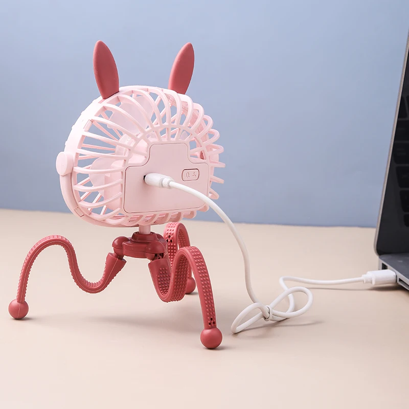 

1pcs Mini Octopus Fan Clip-on Stroller Fan with Light, Portable Air Cooler Small Personal Cooling Tool 3 Speed 360 Rotation