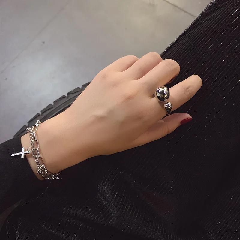 Новая мода Панк стиль два круглых шара Золотой Серебряный цвет Металлические