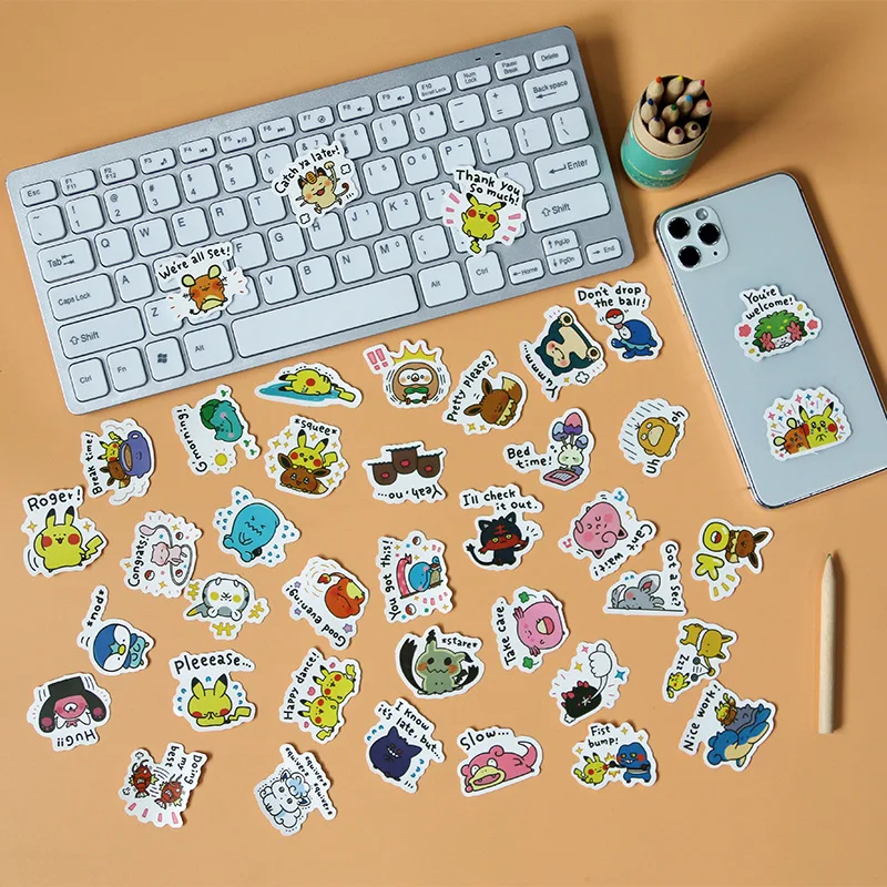 40 наклеек в виде покемона японское аниме водонепроницаемые милые наклейки