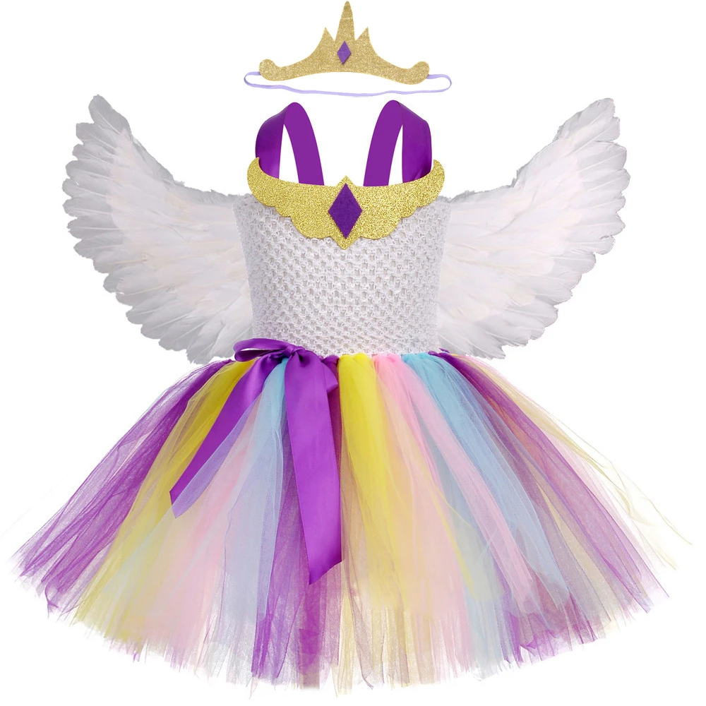 

Принцесса Celestie для костюмированной вечеринки; Платье-пачка для девочек, платье на новый год, костюм для маленьких девочек, платья с единорог...