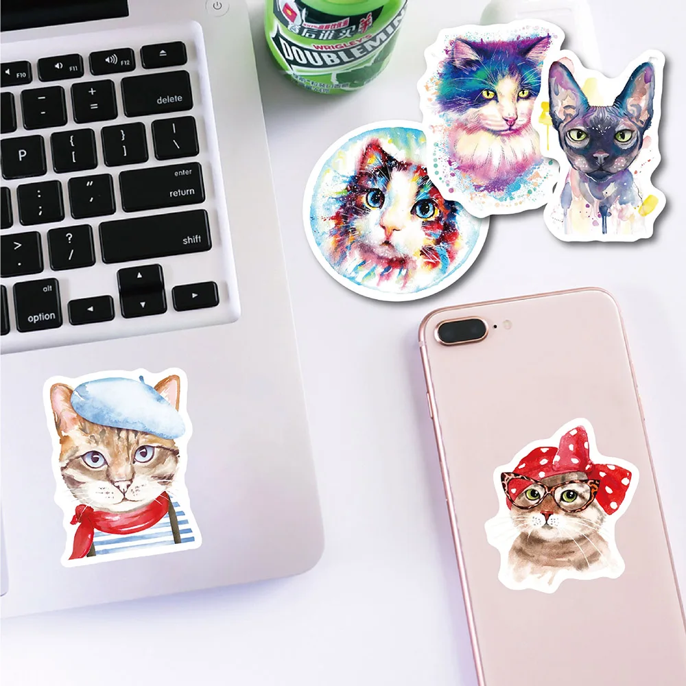 103050pcs cute cats animal graffiti stickers cartoon decals kids toy diary suitcase scrapbook phone laptop waterproof sticker free global shipping