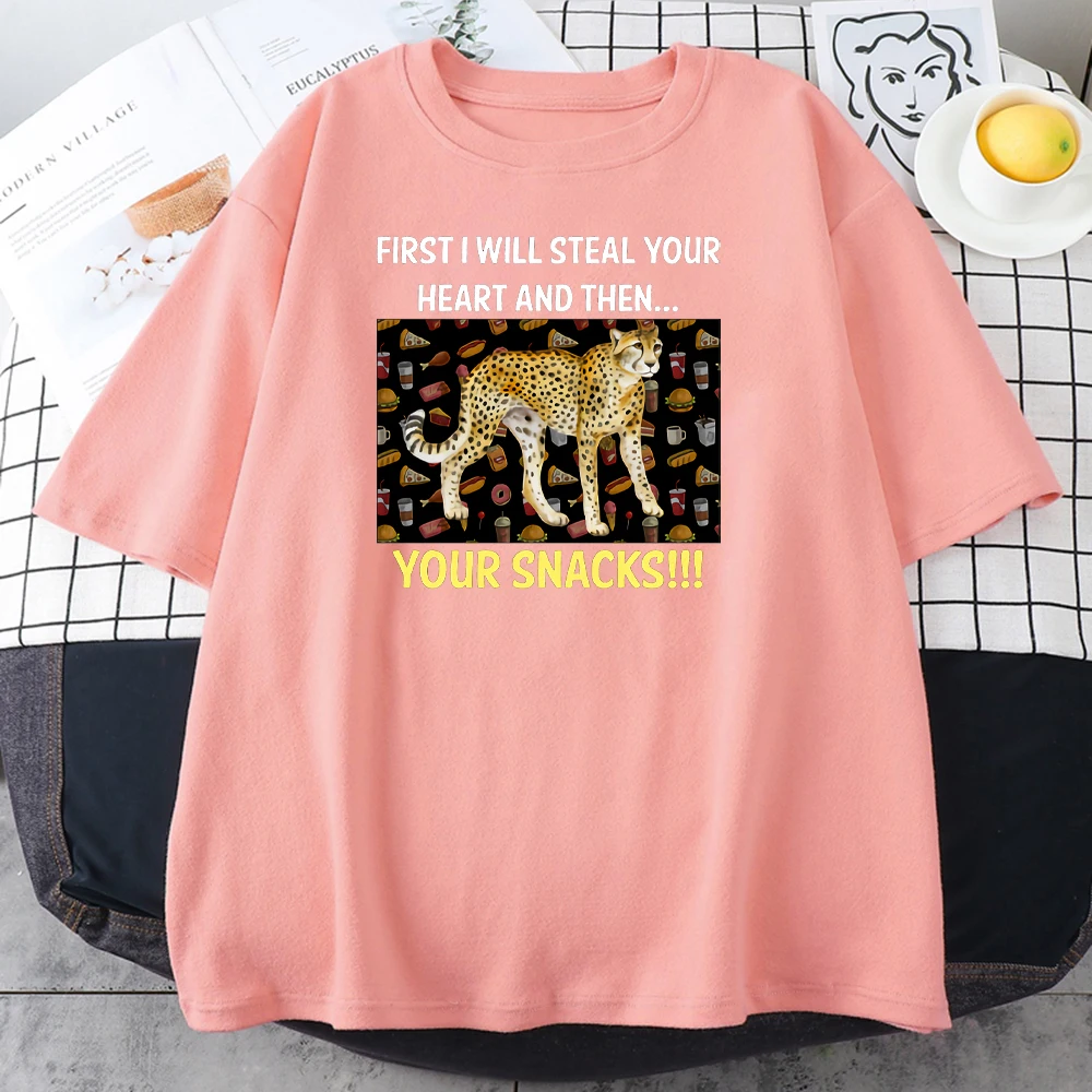 Распродажа женская футболка с принтом в виде гипардового сердца модная летняя