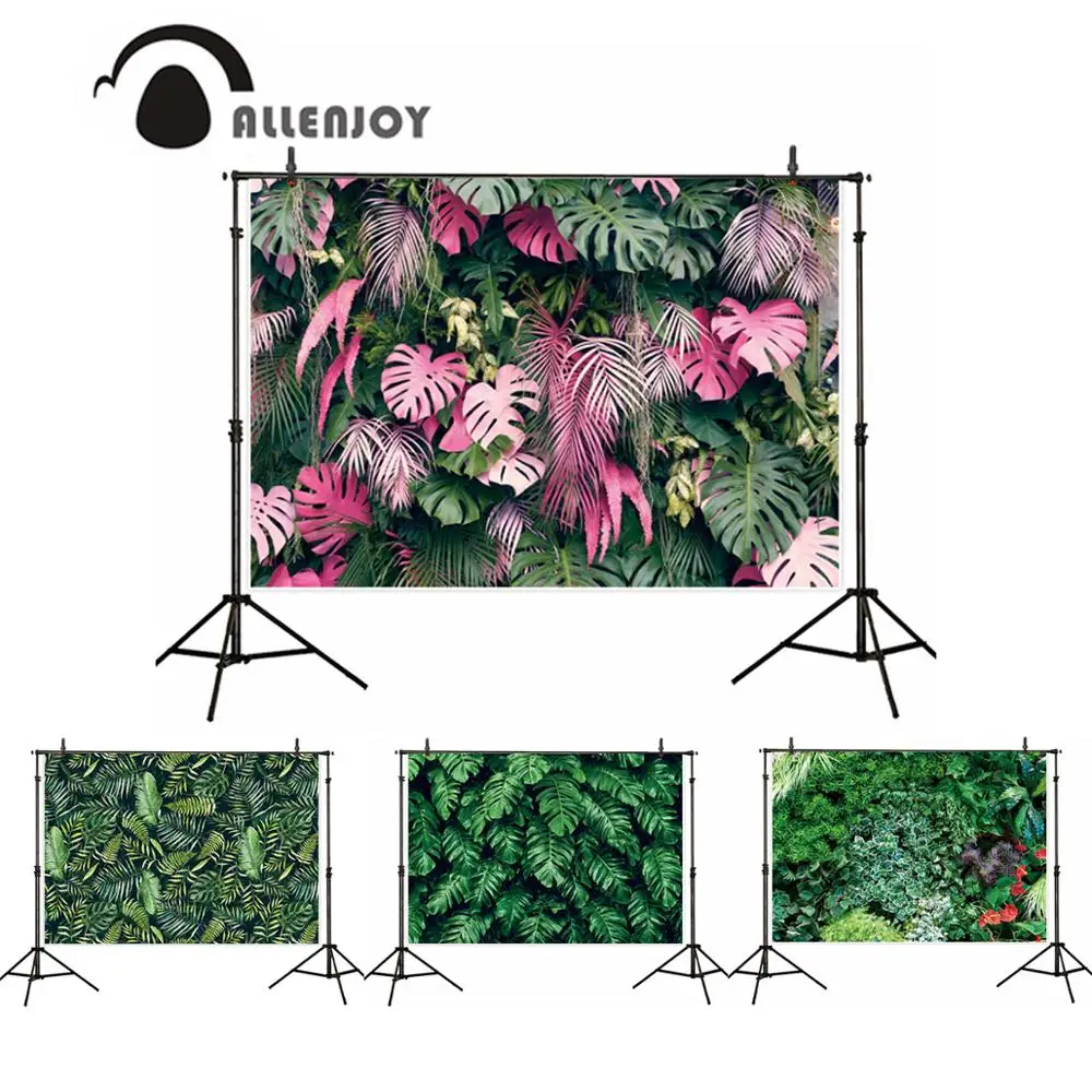 

Allenjoy summer tropical backdrops for photography plants wall garden birthday baby shower party photo background wallpaper