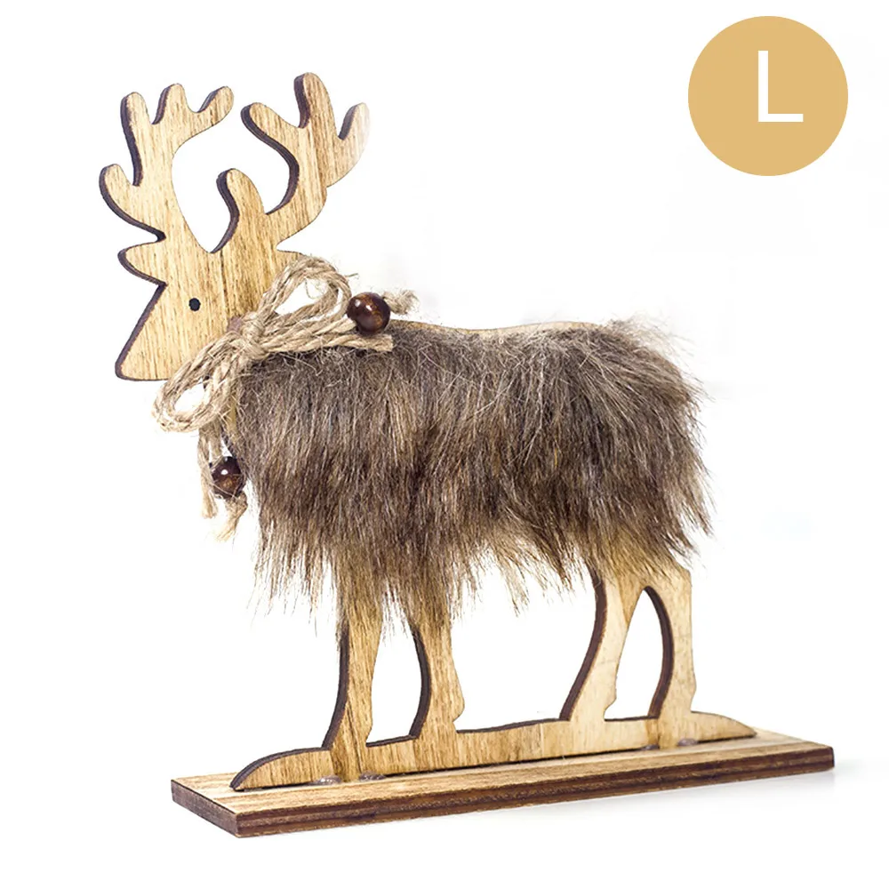 Подвески в виде пушистого лося 3 размера украшение для вечеринки деревянный