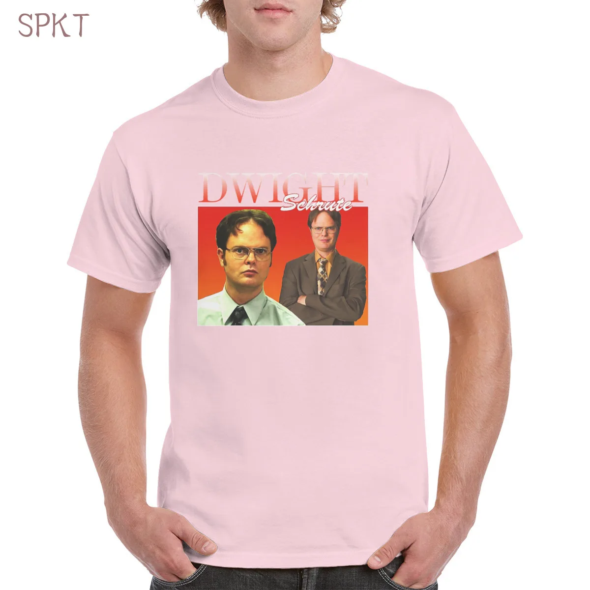 

Dwight Schrute Red Top t shirt Letters Retro Star New Smile Oversized Tee Female/Man T-Shirt