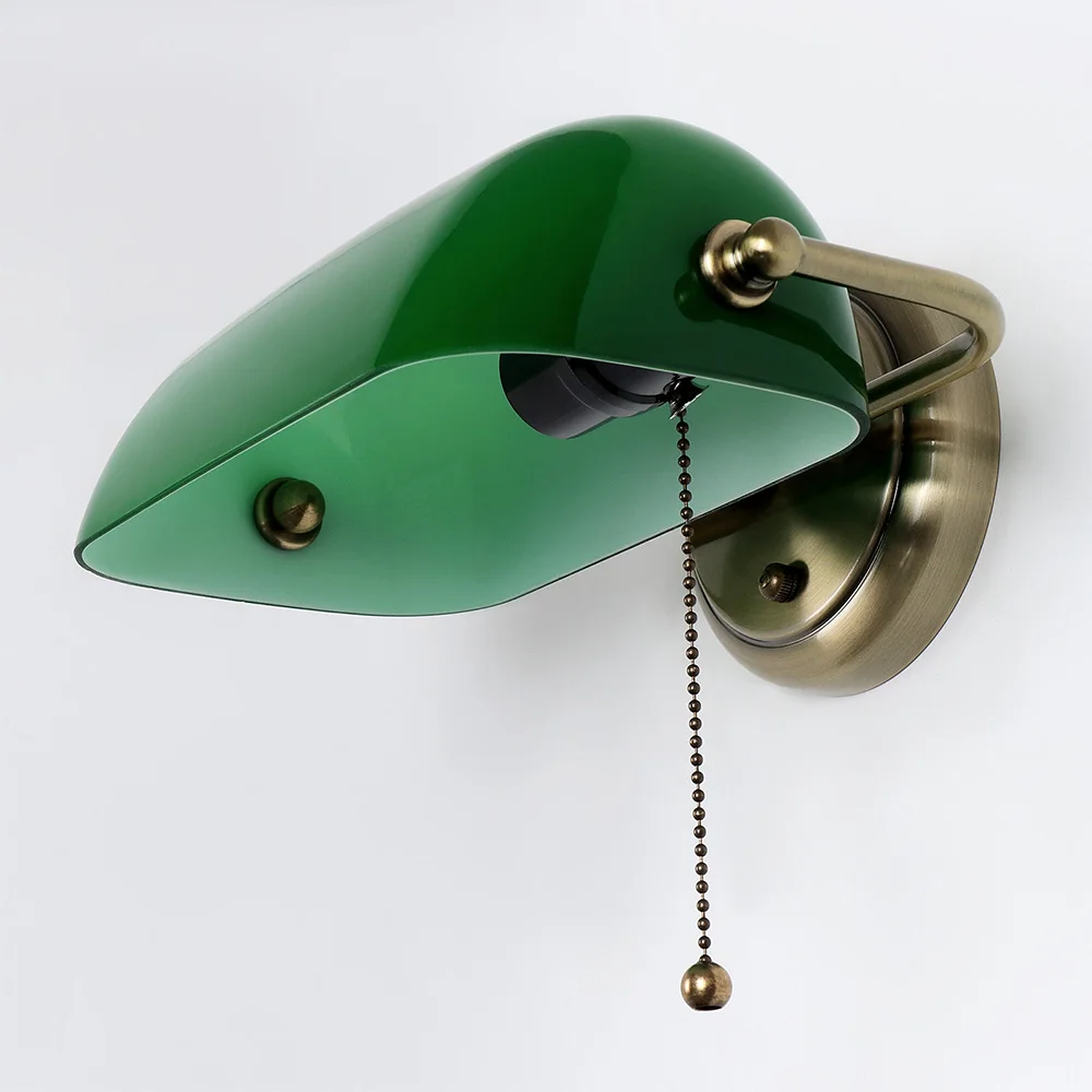Промышленный Винтажный Зеленый Банкер настенный светильник классический