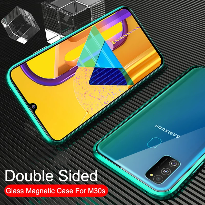 360 магнитный металлический стеклянный чехол для samsung Galaxy M30S чехол s для samsung A20 A30 A50 A50S A70 чехол из закаленного стекла для телефона