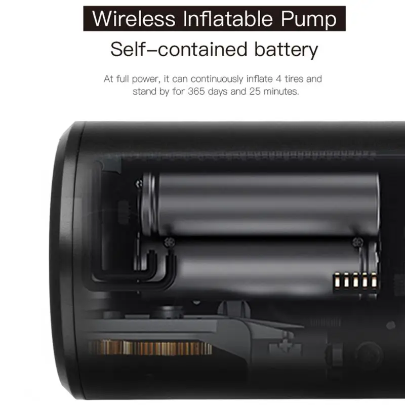 

425D Portable Mini Electric Inflator USB Rechargeable LCD Display Tire Air Pump LED Light Air Compressor for Bike Car Motorcycle