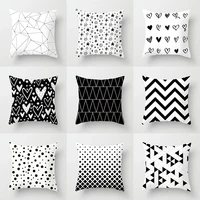 black and white geometric decorative pillowcases polyester throw pillow case striped geometric pillowcase kussensloop