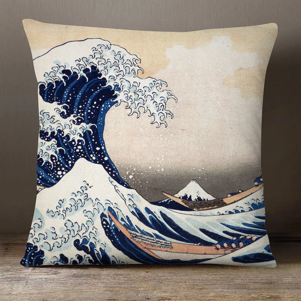 Наволочка для подушки в Восточном азиатском стиле наволочка с рисунком рыбы и