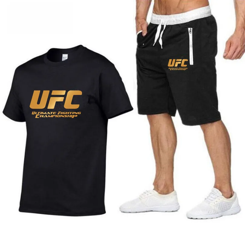 

New Pocket Zip Set 2 Pieces Men Sets Male Men Clothing Sportswear Set Fitness Summer Print Men Shorts T Shirt Men's Suit