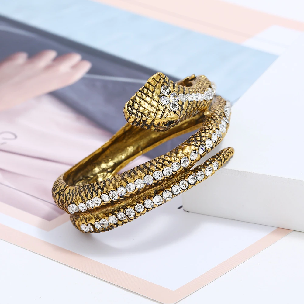 Готический панк Змеиный браслет браслеты для женщин Гипербола винтажные