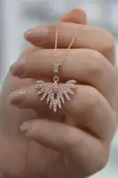 Women Phoenix bird Pattern Rose Plated 925 Sterling Silver Necklace Elegant Design Welcome Quality Wink Attractive 2021 Trend Style Fashion new Model