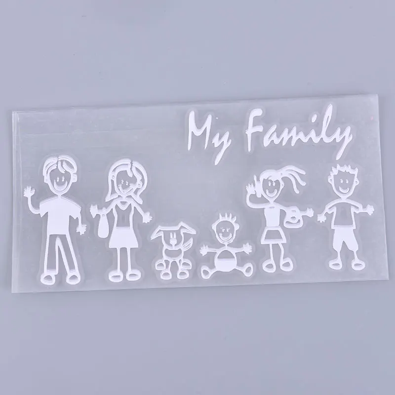 

1 Pc 10*20cm Car Sticker Family Car Decal Window Sticker Stick Figure Kid Baby Cat Dog Pet Bumper My Mom
