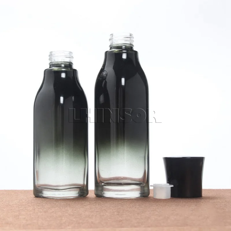 5 шт./лот черные градиентные прозрачные стеклянные бутылки с распылителем для